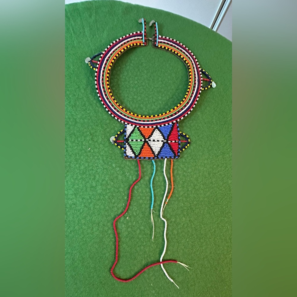 Handmade Multicolor Beaded Tribal Statement Necklace